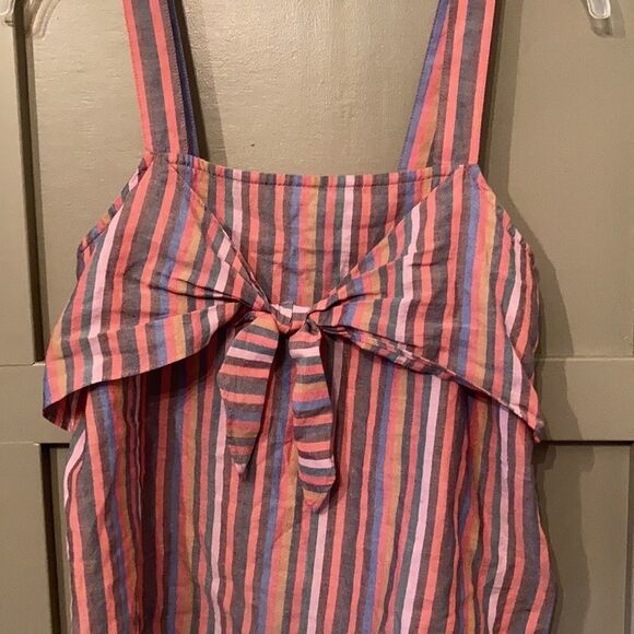 𝅺MADEWELL Tie-Front Cami Top in Rainbow Stripe - Picture 6 of 10
